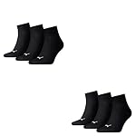 PUMA – Puma Herren Sportsocken Quarters Sportsocken 6er Pack, Schwa