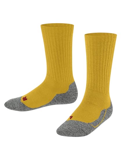 FALKE Unisex Kinder Socken Active Warm K SO Wolle Funktionsmaterial dick atmungsaktiv 1 Paar, Gelb (Bee 1393), 27-30