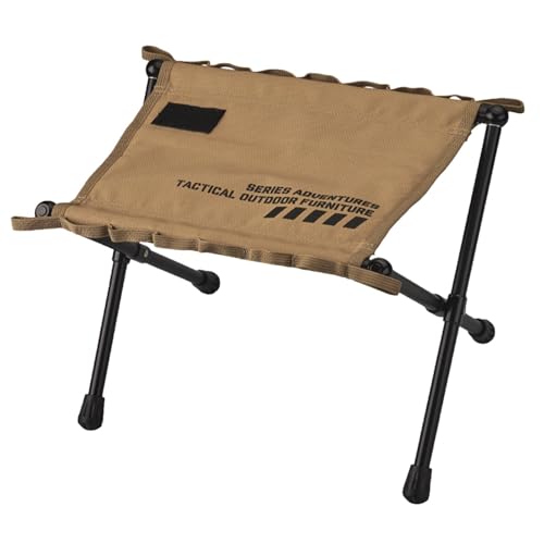 Tabouret de camping pliant kaki avec fonction repose-pieds léger