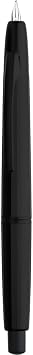 erofa Majohn A2 Retractable Fountain Pen Extra Fine Nib with Box, Press Black Resin Ink Pen with Converter Writing Set (Black Clip Version)