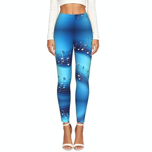 Leggings de compresión suaves de alta elasticidad con notas musicales 2