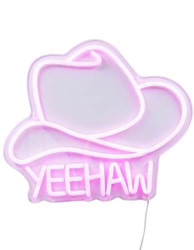 Lampe LED néon rose Cowboy luminaire de décoration chic pour maison et fête