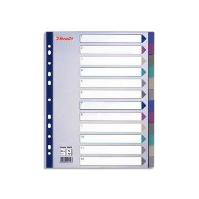 Intercalaires maxi format Elba 12 positions intercalaires couleurs A4+
