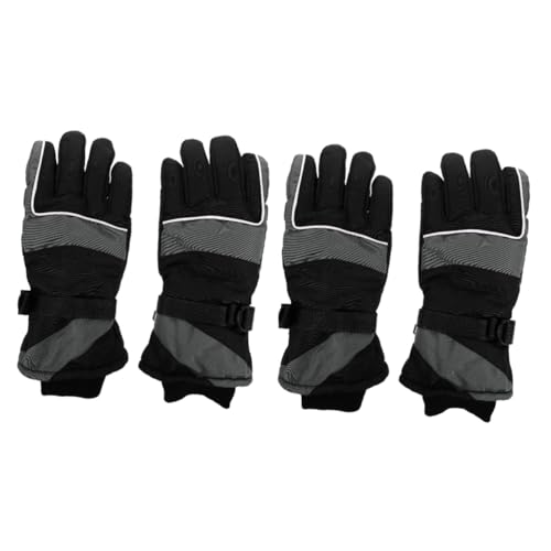 Didiseaon 2 Pairs Men's Snow Gloves Winter Cycling Gloves Water-resistant Lost Button Design for Safety