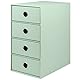Rössler Papier 1524452654 - S.O.H.O. 4er Schubladenbox für DIN A5, mit Griffloch, Mint, 250 x 175 x 320 mm, 1 Stück