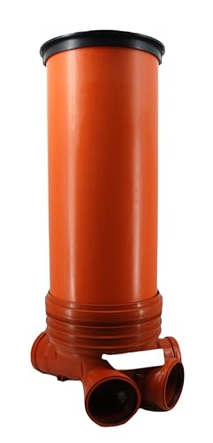 KG Kontrollschacht DN 400/1 x Ablauf DN160/125/110 3 x Zulauf DN160/125/110 Höhe 0,5m bis 2m Abwasserschacht Schacht Rohr, Deckel, Komplett SET mit Gleitpaste 250g (Rohr 1m / 4 x DN160)