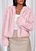 PRETTYGARDEN Womens 2025 Winter Coats Fluffy Cropped Faux Fur Jacket Long Sleeve Open Front Shaggy Outerwear Trendy Clothes (Pink,X-Small)