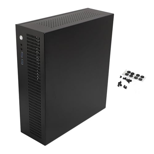 Gabinete compacto MATX ITX para PC con USB 3.0, ventilación eficiente para disipación de calor, chasis robusto de acero, puertos frontales para transferencia rápida de datos, diseño sin herramientas, acabado mate, compatible con placas MATX e ITX miniatura 6