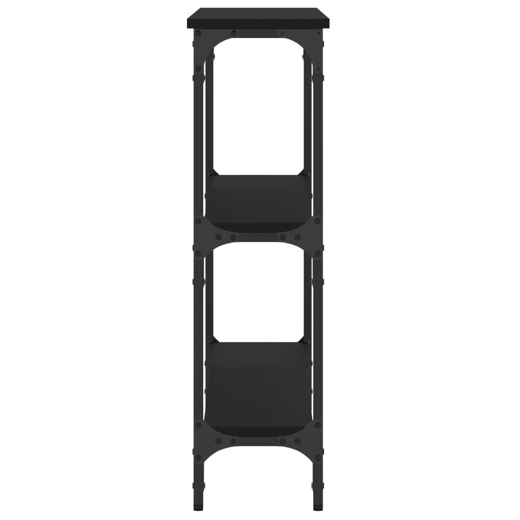 Coavain Konsolentisch 100x22,5x75 Cm – Schmaler Flurtisch Mit Metallrahmen & Verstellbaren Beinen, Schwarz