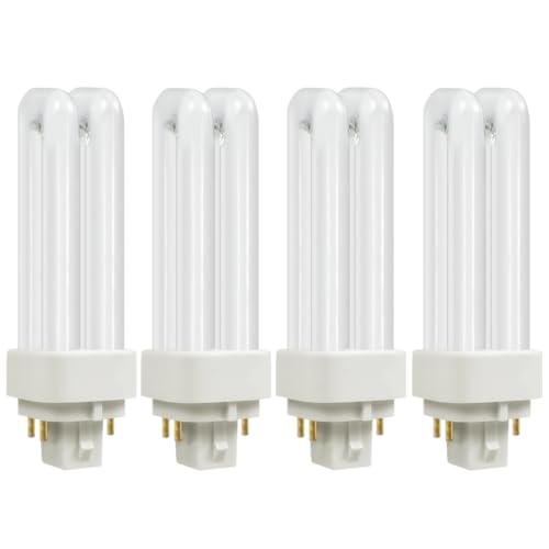 SATZOL 13W G24Q-1 4 Pin Base 2700K Compact Fluorescent Light Bulb Replacement for Sylvania 20682 CF13DD/E/827 and GE 97594 F13DBX/827/ECO4P(Warm White 2700K)
