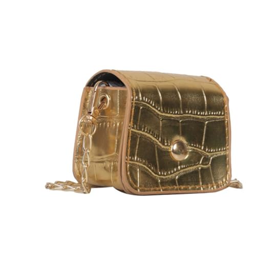 Saugad Gold Crossbody Purse for Women Leather Chain Bag