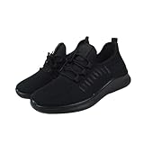 DIKACA Zapatillas Deportivas para Mujer Negras Talla Calzado Casual de Malla Transpirable con Acolchada y Flexible para Caminar Senderismo y Uso Diario