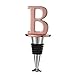 Wine and Beverage Bottle Stopper With Rose Gold Finish,B-Initial (Letter B)