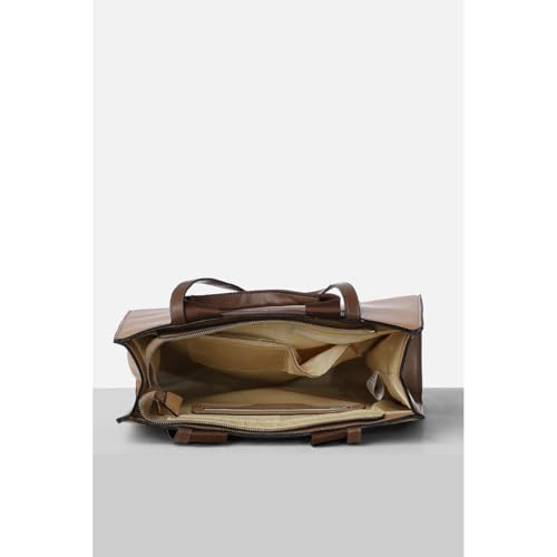 Image of Van Heusen Women's Tote Bag| Brown Contrast Lining | Fits Upto 13 Inch Laptop | Office Bag for Work