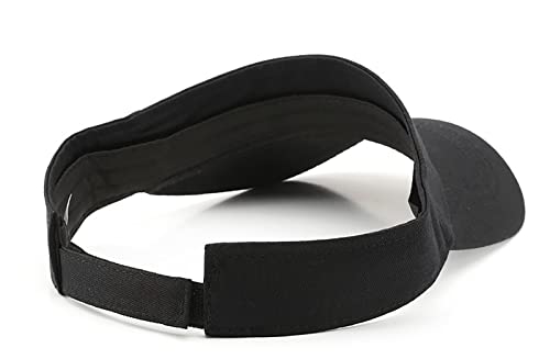 Sport Sun Visor Hats For Women Men - Adjustable Empty Top Baseball Sun Cap Running Tennis Hats Black #TOP6
