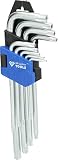 BRILLIANT TOOLS BT044009 Jeu de clés mâles coudées, 9 pcs, profil Torx®, courtes [Powered by KS TOOLS]