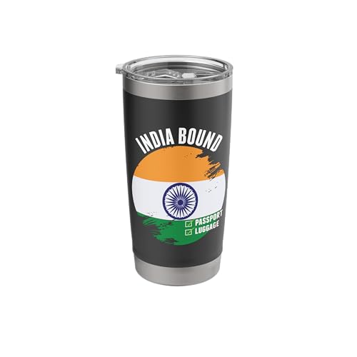 India Bound Country Travel Indian Flag Vacation Traveling Stainless Steel