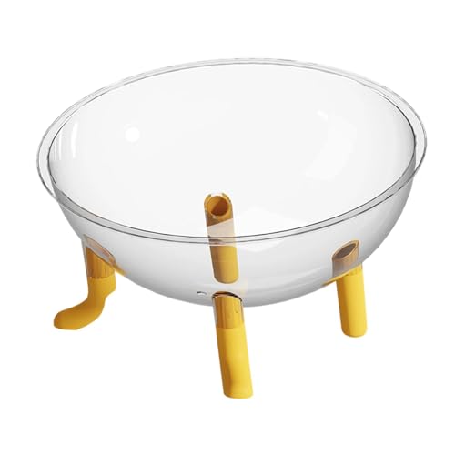 Panier pour chat en capsule spatiale surélevé avec gamelle jaune pour chatons - 8