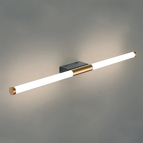 Aplique de Pared con Espejo y Pantalla de acrílico Blanco, lámpara de Pared de Tira metálica ultradelgada y Alargada para mesillar, Apliques de Pared LED Modernos para Pasillo, luz Blanca fría de 600