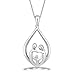 Jewelili Sterling Silver Two Parent One Child Family Drop Pendant Necklace, 18 Inches Rolo Chain