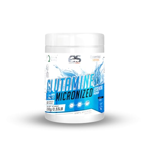 L-Glutamina en Polvo de Essential Nutrition | Sabor Fresa ácida, neutro y mora 250 y 400 gr | 100%...