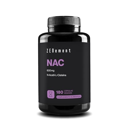 NAC N-Acetil-Cisteína 600 mg - 180 Cápsulas Veganas | Suministro para 6 Meses | Alta Pureza y...