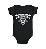 Tcombo Daddy's Riding Buddy - Motorcycle Bodysuit (Black, Newborn)
