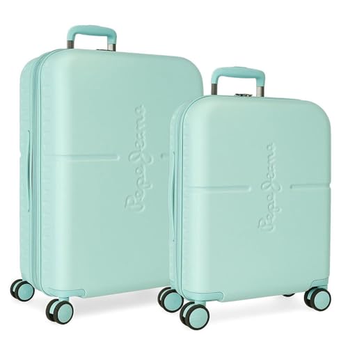 Pepe Jeans Highlight Juego de maletas Azul 55/70 cms Rígida ABS Cierre TSA integrado 116L 7,54 kgs 4 Ruedas dobles Equipaje de Mano