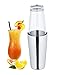 Relaxdays Shaker da Cocktail, Boston Mixer da Barista, 2 Parti, 400 e 600 ml, Acciaio Inox e Vetro, Argento Trasparente