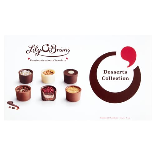 Lily OBriens Desserts Collection 210g - 16 Assorted Chocolates from 6 Dessert Inspired Recipes - Present Sharing Box Gift Thank You Teacher