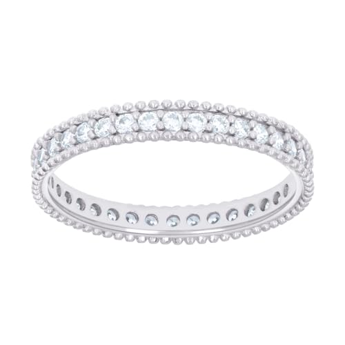 Bague de fiançailles femme argent 925 zircone cubique 3.2mm T57