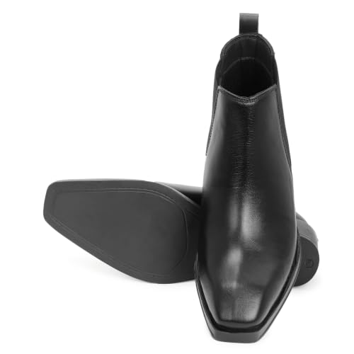 Image of VH ENTERPRISES Cuben chelsea Leather Shoe, Black
