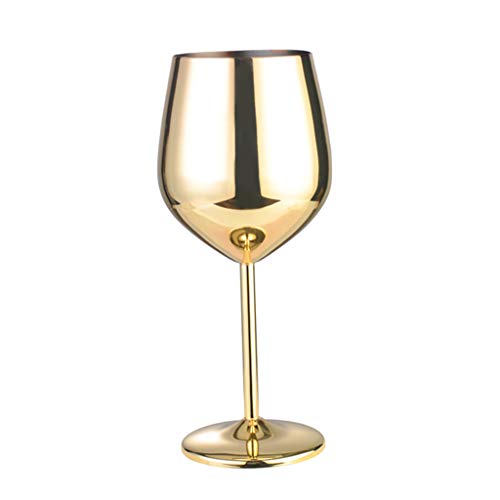 Baoblaze Copo de Vinho Tinto de Aço Inoxidável Banhado a Cobre Caneca 500 ml Dourado