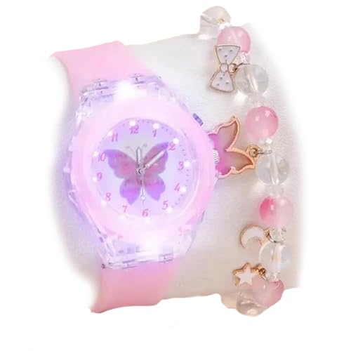 Butterfly Designed Analogue Watch with Beads Embellished Bracelet for 6year Kids – Analog-Digital Watch for Boys & Girls (Baby Pink) Butterfly Designed Analogue Watch with Beads Embellished Bracelet for 6year Kids – Analog-Digital Watch for Boys & Girls (Baby Pink)