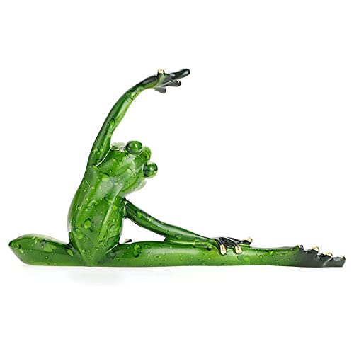 Figura decorativa rana yoga en resina para decoración miniatura 4