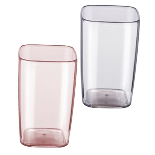 HOOTNEE 2pcs Transparent Toothbrush Cups Portable Gargle Mugs for Home Use Multi-Functional Water Drink Cup Compact for Travel and Easy Storage Material
