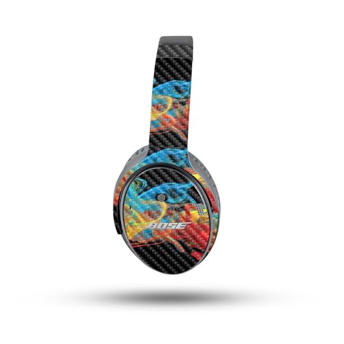 Image of MightySkins Carbon Fiber Skin Compatible with Bose QuietComfort 35 II Headphones - Primary Smoke | Protective, Durable Textured Carbon Fiber Finish | Easy to Apply