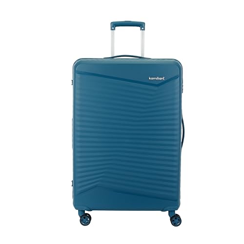 Image of Kamiliant by American Tourister Rock-Lite Large 79 Cm Check-in Hard Sided Trolley Bag for Men & Women, Suitcase 99L for Travel with 3 Digit Combination Lock - Deep Ocean