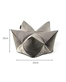 lionto Kronenkissen in Wildlederoptik für Katzen und kleine Hunde, extravagantes Sternenkissen mit abnehmbarem Bezug, 60x35 cm, strapazierfähiges Haustierkissen mit Variabler Füllung, grau/hellgrau