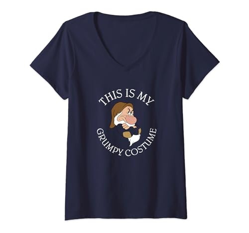 T-shirt col V Disney Grumpy femme, vêtement idéal pour visiter les parcs à thèmes