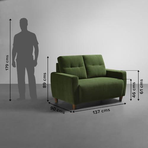 Image of Sleepyhead Yolo Designed by Duroflex - 6 Seater Sofa 3+2+1 Sofa Set |Premium Fabric, Plush 3-Layer Cushioning |Buttonless Tufted & Anti-Sag Comfort |Stylish & Durable |3 Years Warranty - Avocado Green