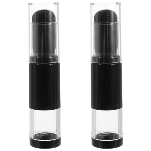 minkissy Refillable Powder Brush Travel Blush with Refillable Loose Powder Bottle Jars for Foundation Blush Setting Contour Powder Cosmetics 2Pcs