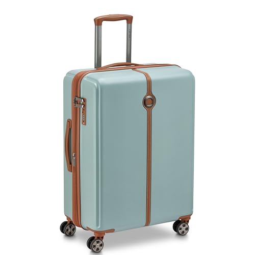 Image of DELSEY PARIS Bianca 66 cms Medium Check-in ABS /Polycarbonate Hard Sided 8 Wheels and Expandable Spinner Suitcase /Trolley Bag for Travel with TSA Lock- Sage Green