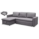Subida a domicilio. Muebles Baratos Sofa Cama con Chaise Longue, Subida Domicilio, Color Gris, ref-108