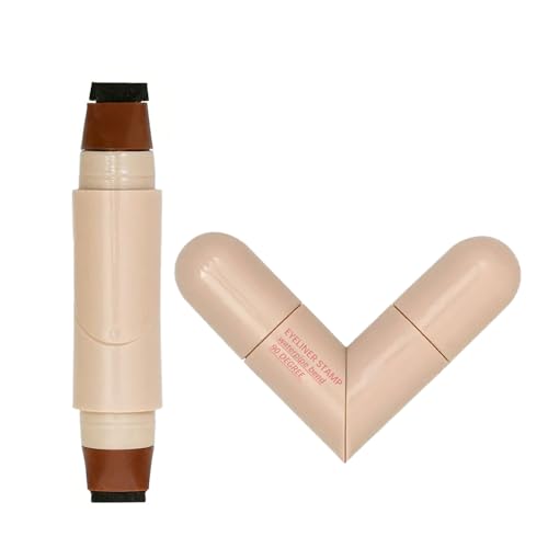 Sello para delineador de ojos, ala plegable a prueba de manchas, bolígrafo giratorio de doble extremo con punta líquida de precisión, herramienta cosmética impermeable de larga duración, ideal para
