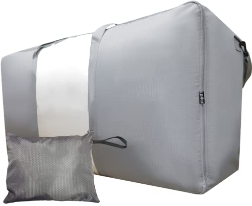 Leoh 180L Extra Large Storage Bags with Zips Heavy Duty | Bedding Storage Bags | XL Strong Moving Bags | Big Bags for Moving House | Jumbo Duvet, Clothes, Laundry, Space Saver Bags (Pouch, Grey)