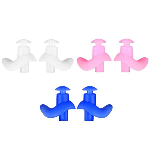 Milisten 3 pares de protetores de ouvido para natação leves de silicone à prova d'água para criança