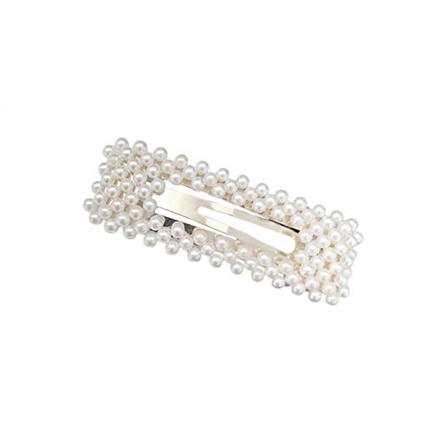 Femme Pince cheveux perle Bijoux Piques et épingles à cheveux Mariage Perle Barrettes à cheveux Femme Argent Carré Grande Clips Cheveux Fille Accessoire de coiffure pour Femme Fête Cadeau pour Fille Cover