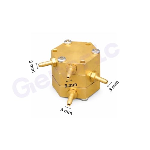Image of Dental Hexagonal Water & Air Control Valve for Dental Chair - 5mm Nipple Dual Flow Dental Chair Valve | Water Air Retractive Hexagonal Valve | Dental Unit Replacement Spare Part (Pack of 1)
