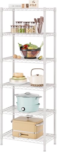 SINGAYE 6 Tier Shelf Adjustable Storage Wire Shelving Unit Metal